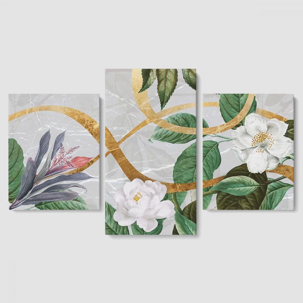 Модульная картина из трех частей Malevich Store Букет цветов 96x60 см (MK322028)