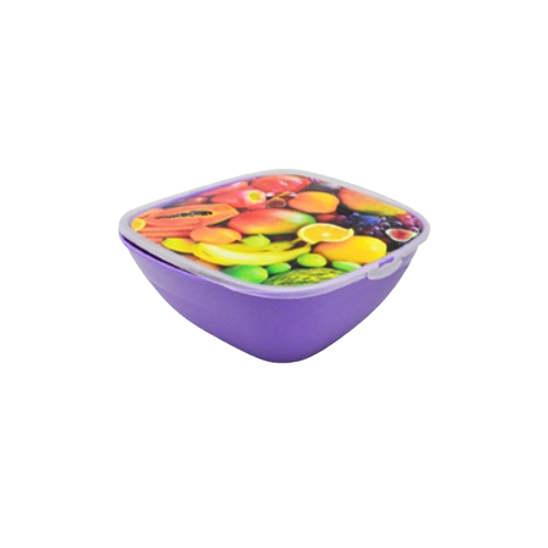 Миска-салатница с крышкой Stenson Ассорти пластиковая 2,5 л 22x22x10 см Purple (PB-232)