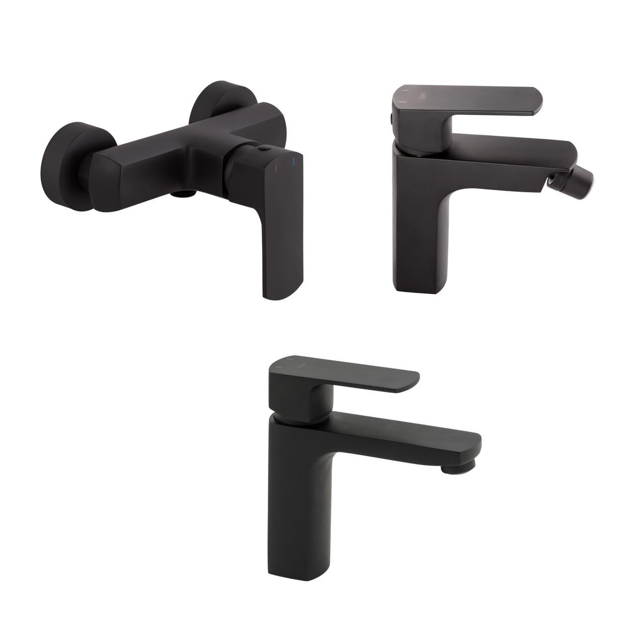 Комплект смесителей Qtap Lipno смеситель для душа QTLIPNO4023101CB/смеситель для раковины QTLIPNO1023101CB/смеситель для биде (2553560887)