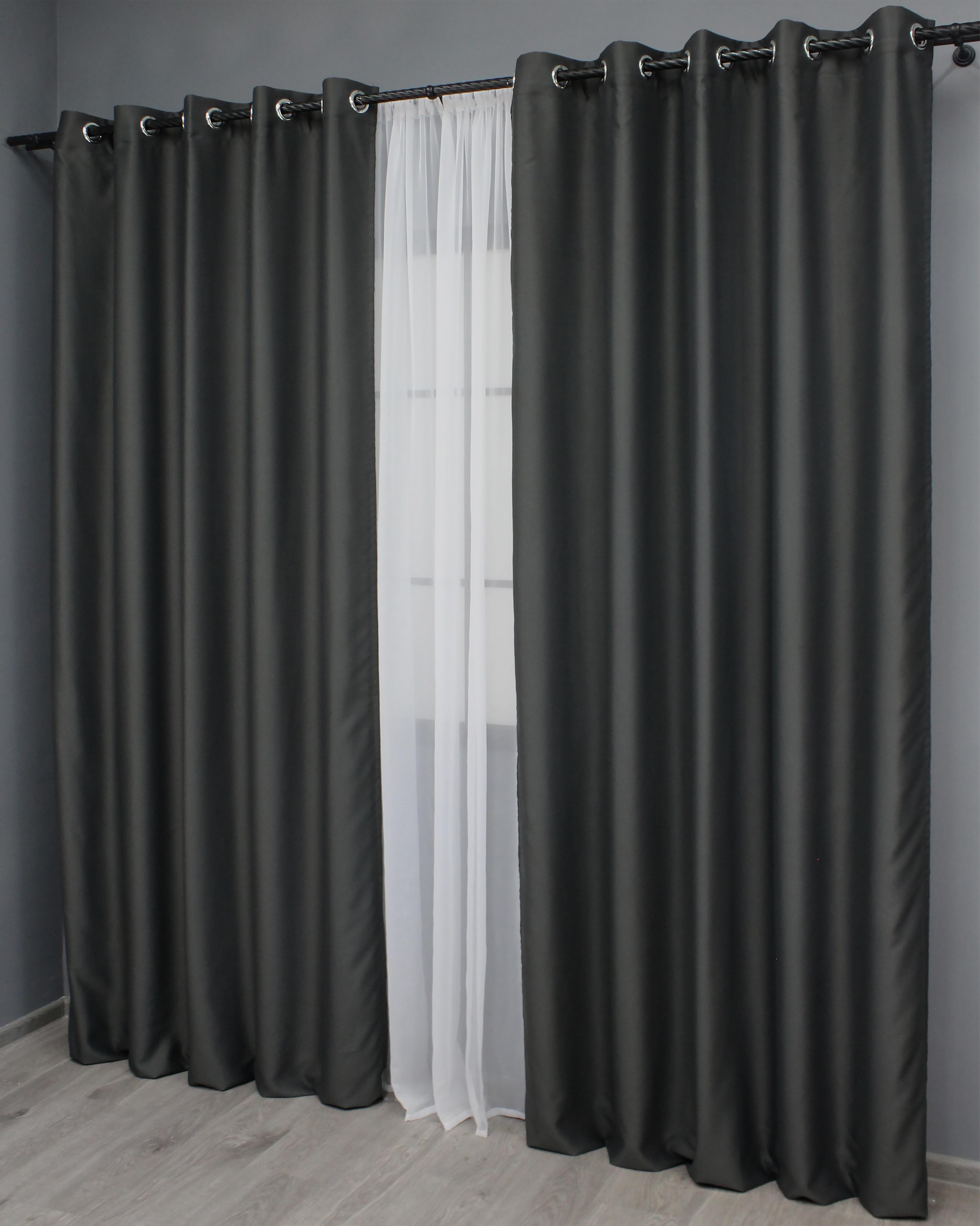 Комплект штор на люверсах VR-Textil Midnight № 1399ш 150х270 см 2 шт. Графитовый (37-0139) - фото 4 Комплект штор на люверсах VR-Textil Midnight № 1399ш 150х270 см 2 шт. Графитовый (37-0139) - фото 4