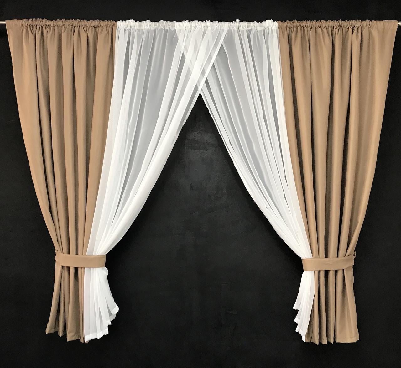 Занавеска с шифоном ALBO 400x180 см Золотистый (KU-PK-200)