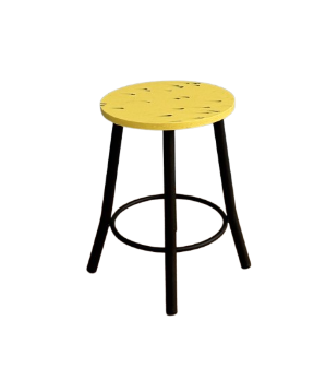 Табурет для кухні/тераси Recast Plastic круглий 30х43 см Жовтий (BR150) - фото 3