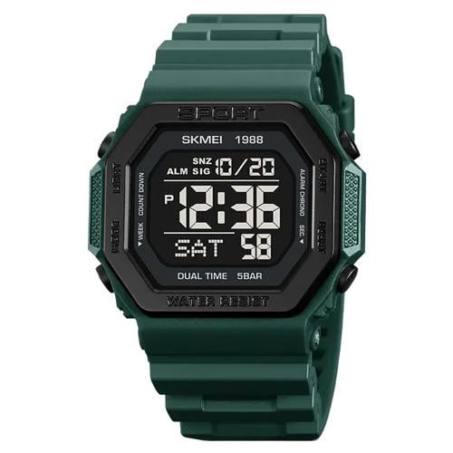 Наручний годинник з підсвічуванням Skmei 1988DKGN 5 ATM 45 мм Black/Green