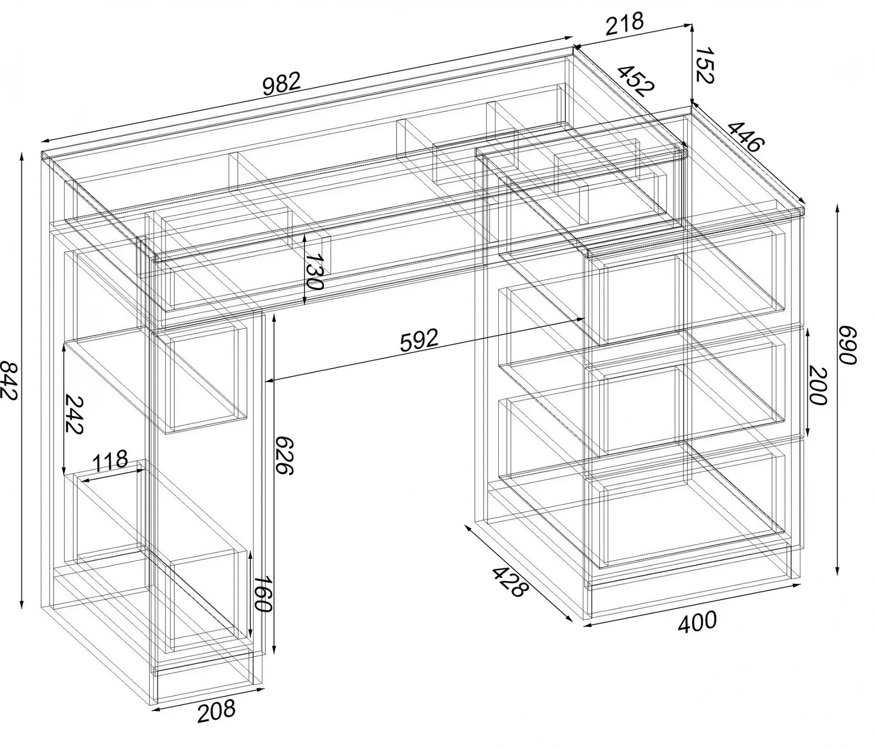 Стіл-трюмо туалетний Kontinent Krystal 1200х452х847 мм Білий (59321146) - фото 6 Стіл-трюмо туалетний Kontinent Krystal 1200х452х847 мм Білий (59321146) - фото 6