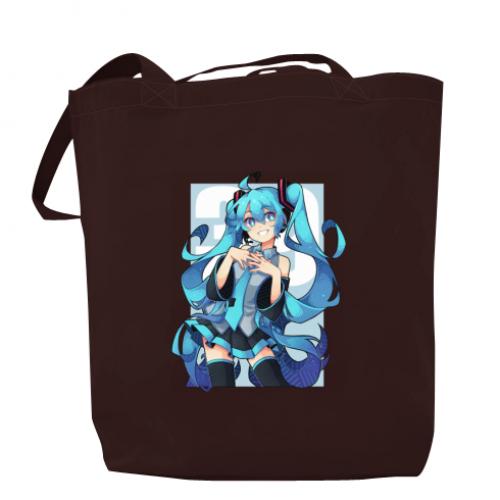 Шоппер Hatsune Miku art 37x41 см Шоколадный (12480627-12-179941)