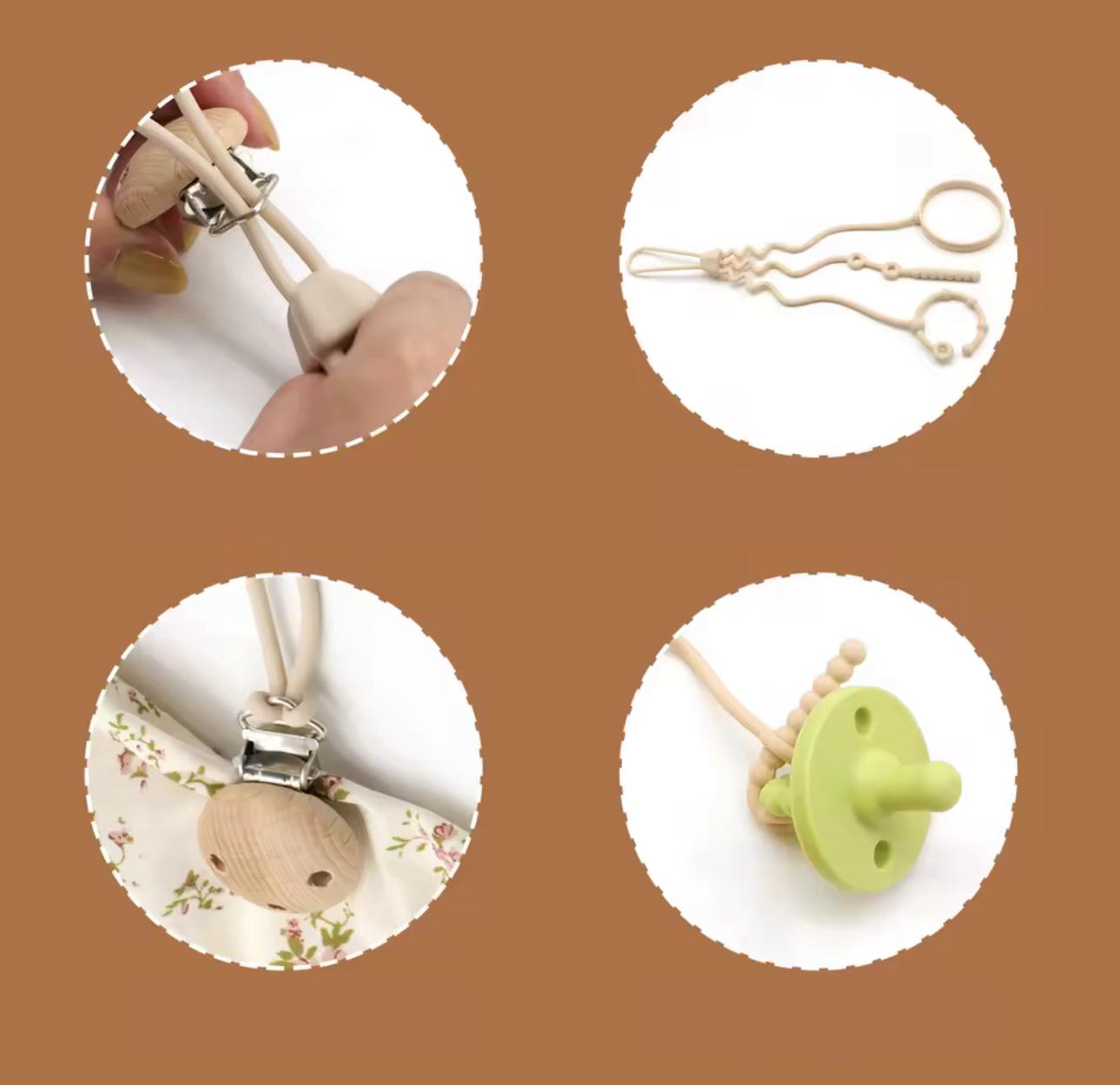 Держатель силиконовый для бутылочки/пустышки/игрушек и клипсы Розовый - фото 2 Держатель силиконовый для бутылочки/пустышки/игрушек и клипсы Розовый - фото 2