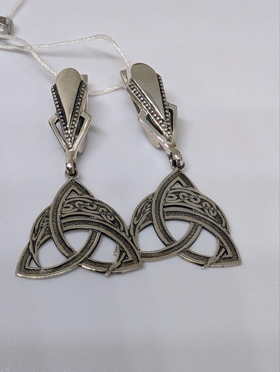 Срібні сережки Лунниця 925проби в трикветрі (26942990)