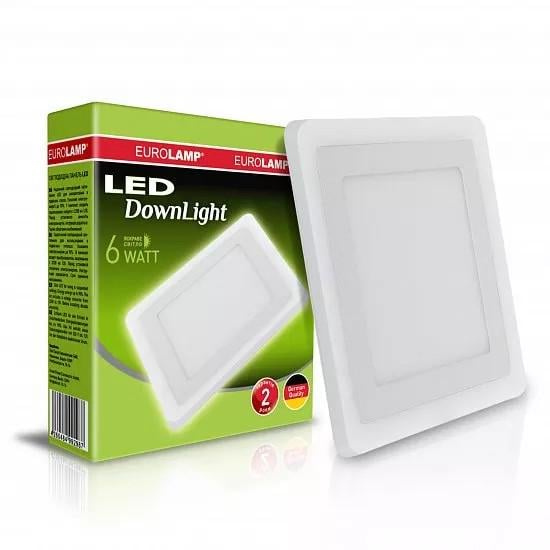 LED-светильник встраиваемый Eurolamp LED-DLS-6/4 6W 420 Lm 4000K 105 мм IP20 Белый (4260484993007) LED-светильник встраиваемый Eurolamp LED-DLS-6/4 6W 420 Lm 4000K 105 мм IP20 Белый (4260484993007)