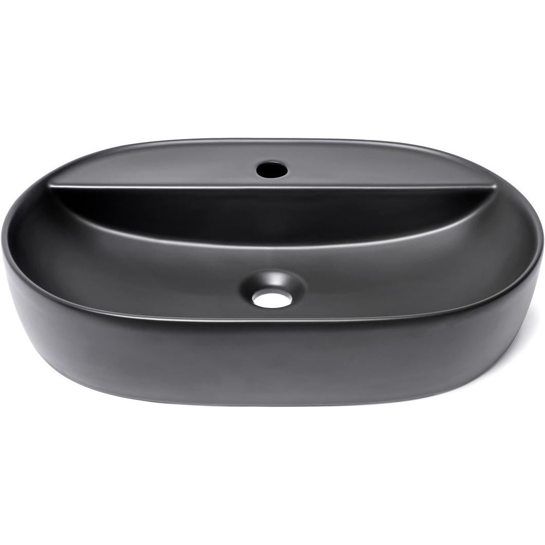 Раковина накладная Hatria Happyhour 570x380 овальная, черная матовая (A0Y8AM02) Раковина накладная Hatria Happyhour 570x380 овальная, черная матовая (A0Y8AM02)