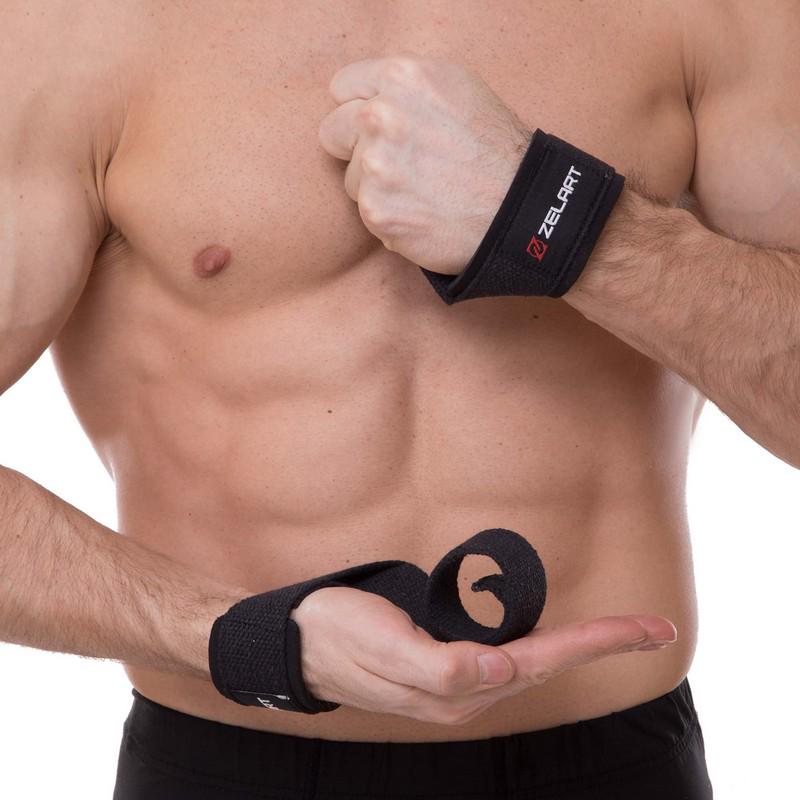 Лямки для тяги Zelart SB-167065 полиэстер 52х3,8 см 2 шт. Черный (SB-167065) - фото 4
