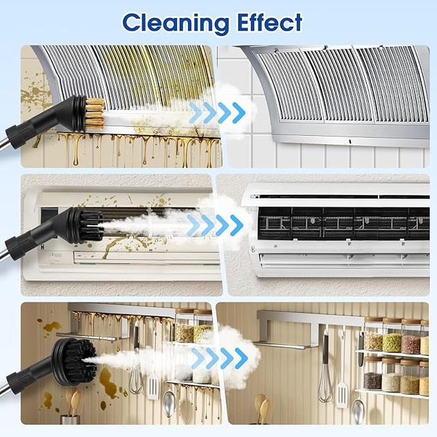 Пароочиститель ручной с насадками 2500 Вт (ML-04571) - фото 4