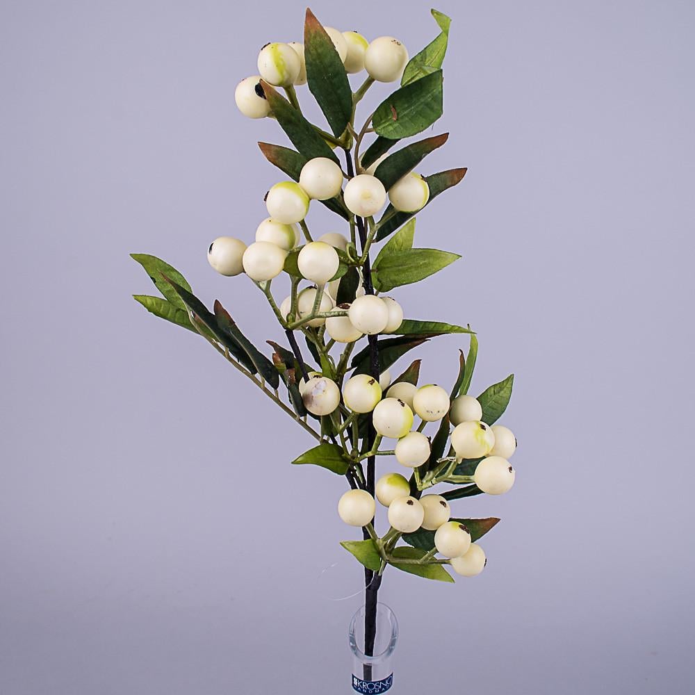 Ветка с ягодами крупного глода Белый (3792-2)
