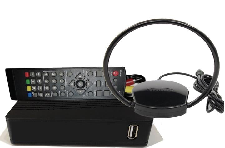 Комплект Т2 ТВ-тюнер DVB-T2/антена для Т2 Eurosky ES 008 кімнатна з підсилювачем