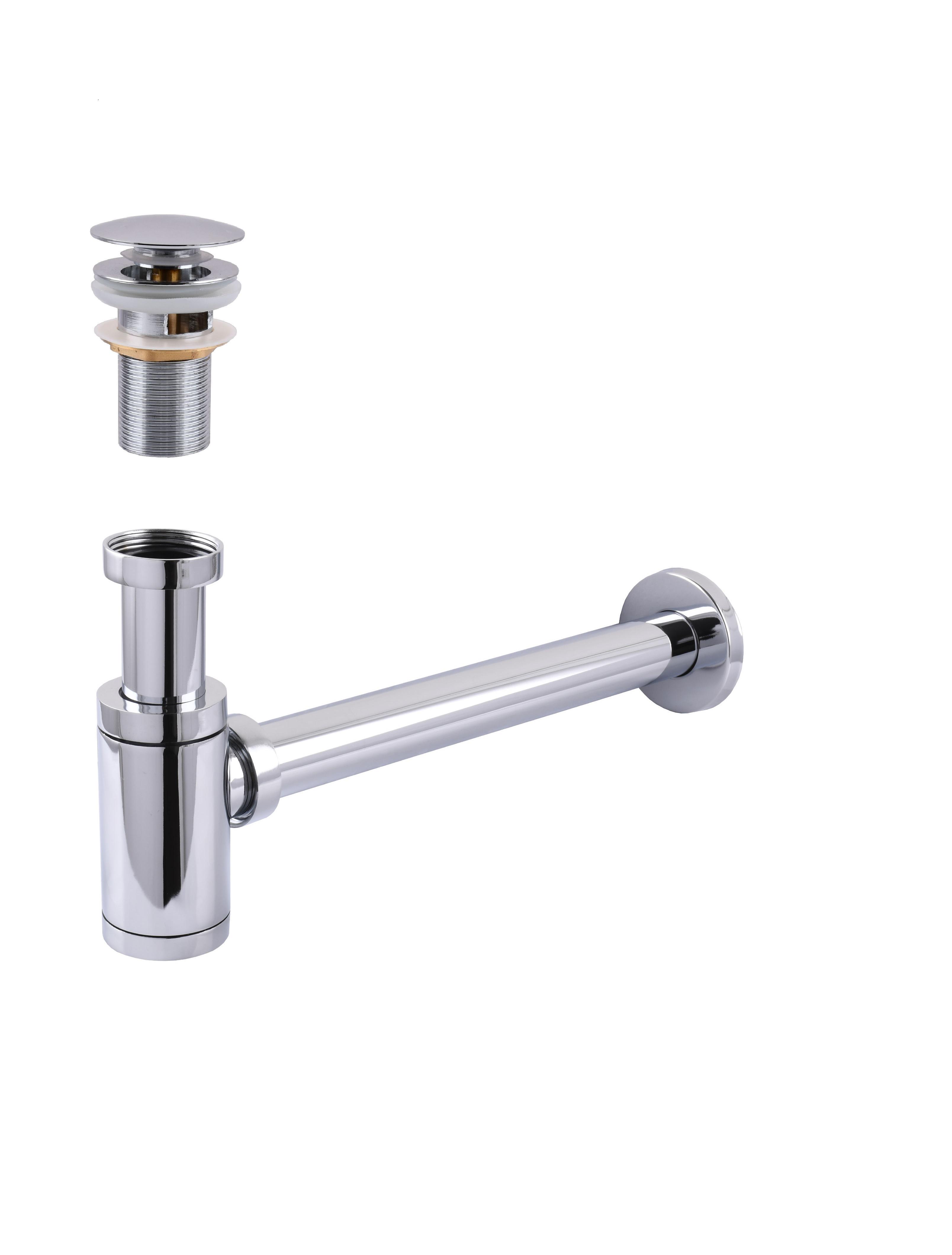 Сифон металлический с донным клапаном с переливом Globus Lux GS-32-105-03A (000030297)