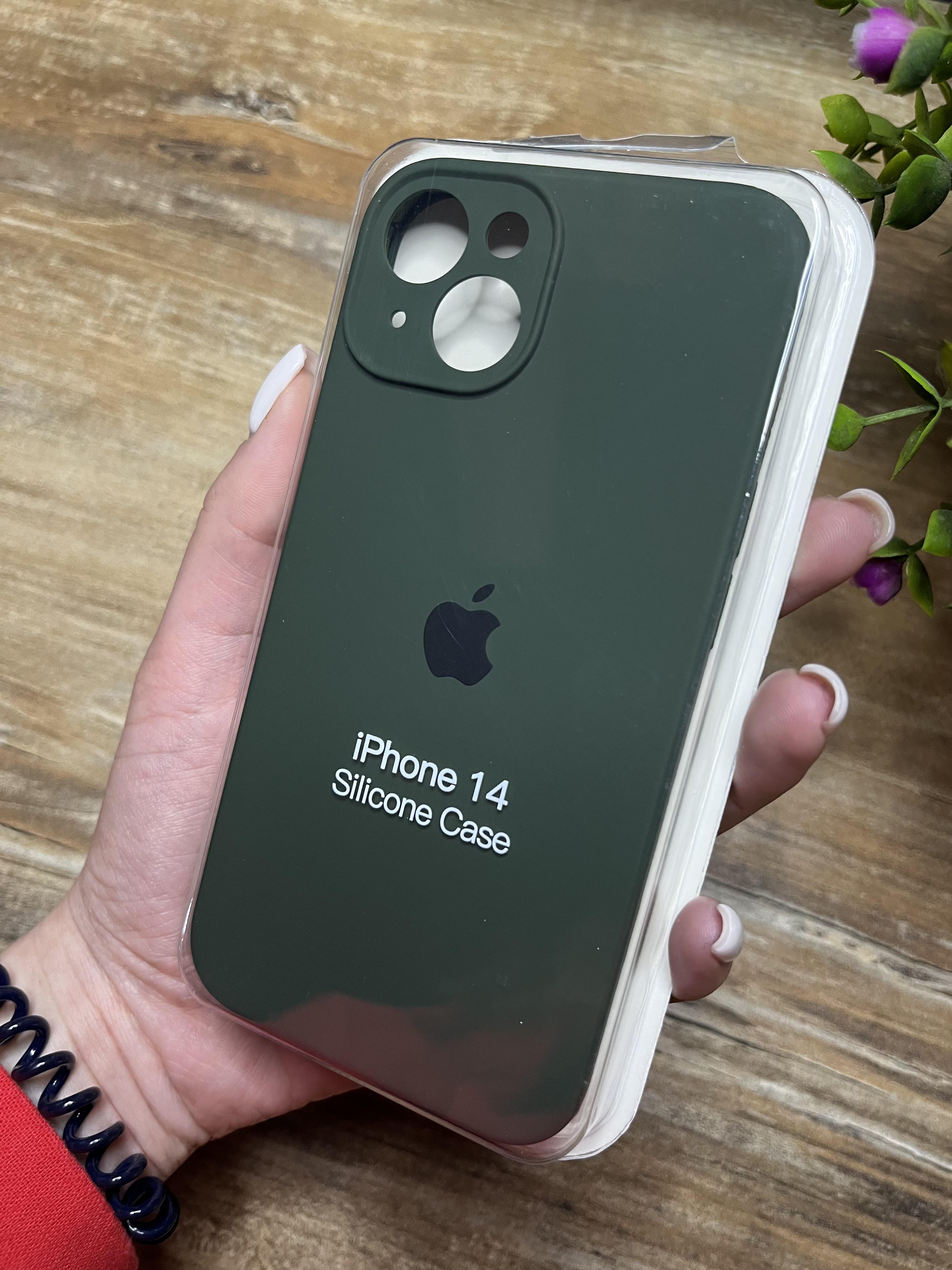 Чехол накладка на iPhone (Айфон) 14 закрытый низ и закрытая камера silicone case full camera Apple - фото 1