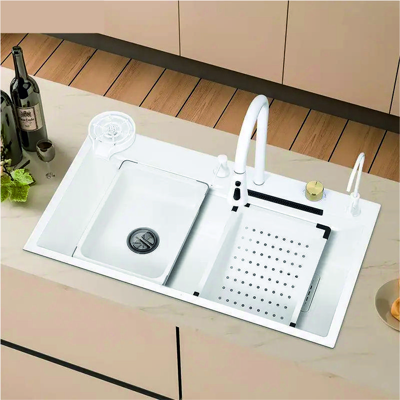 Кухонна раковина з неіржавкої сталі багатофункціональна 800x450x220 мм Білий (482019324) Кухонна раковина з неіржавкої сталі багатофункціональна 800x450x220 мм Білий (482019324)