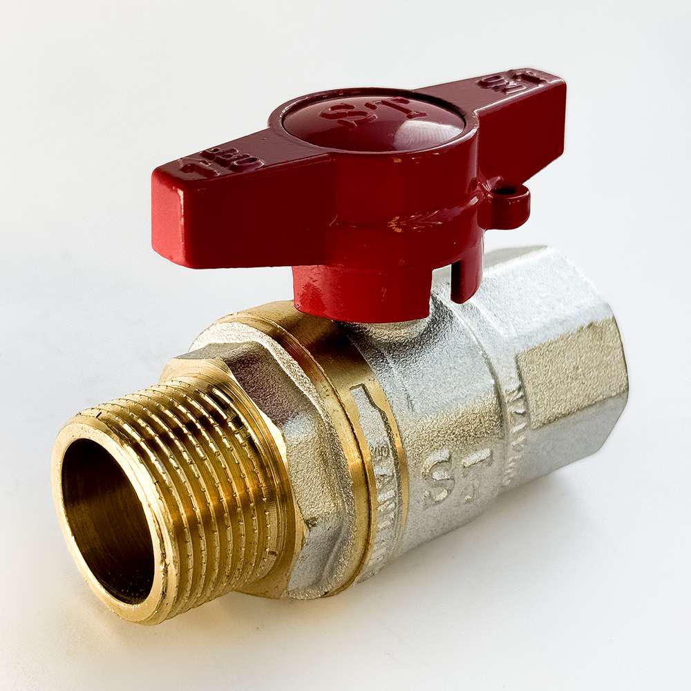 Кран шаровой для воды SANTAN PREMIUM 607 3/4" наружный-внутренний Красный (46821)