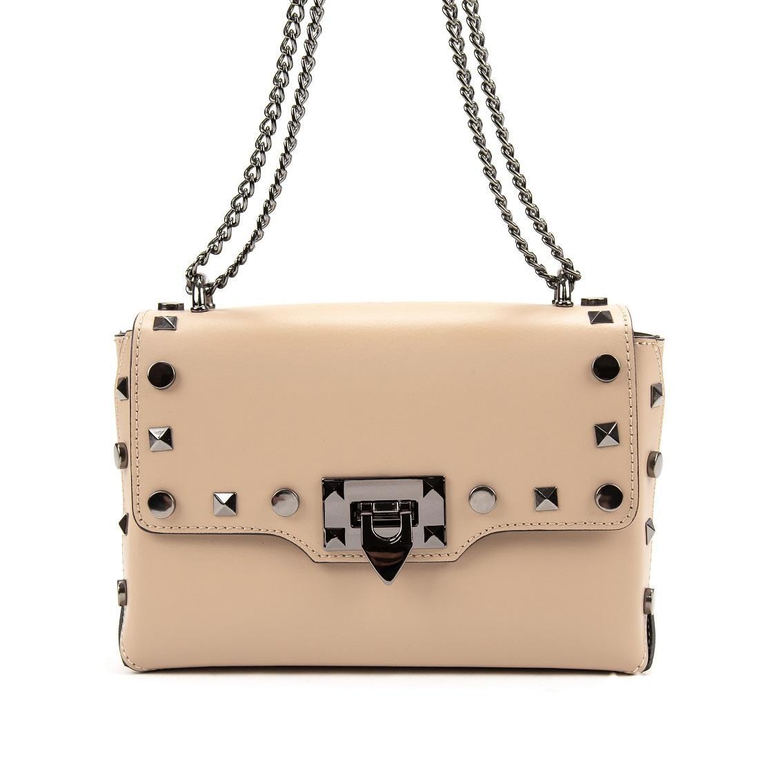 Женская сумка Royal Bag F-IT-9813B с цепочкой Бежевый (5923)
