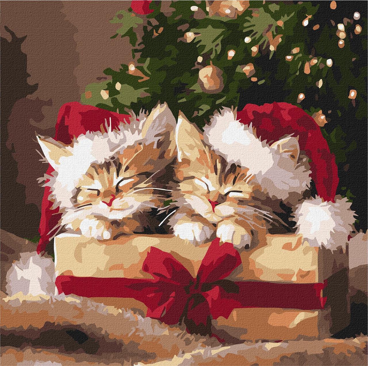 Картина по номерам Ideyka Пушистые подарки 40х40 см (2847123794)