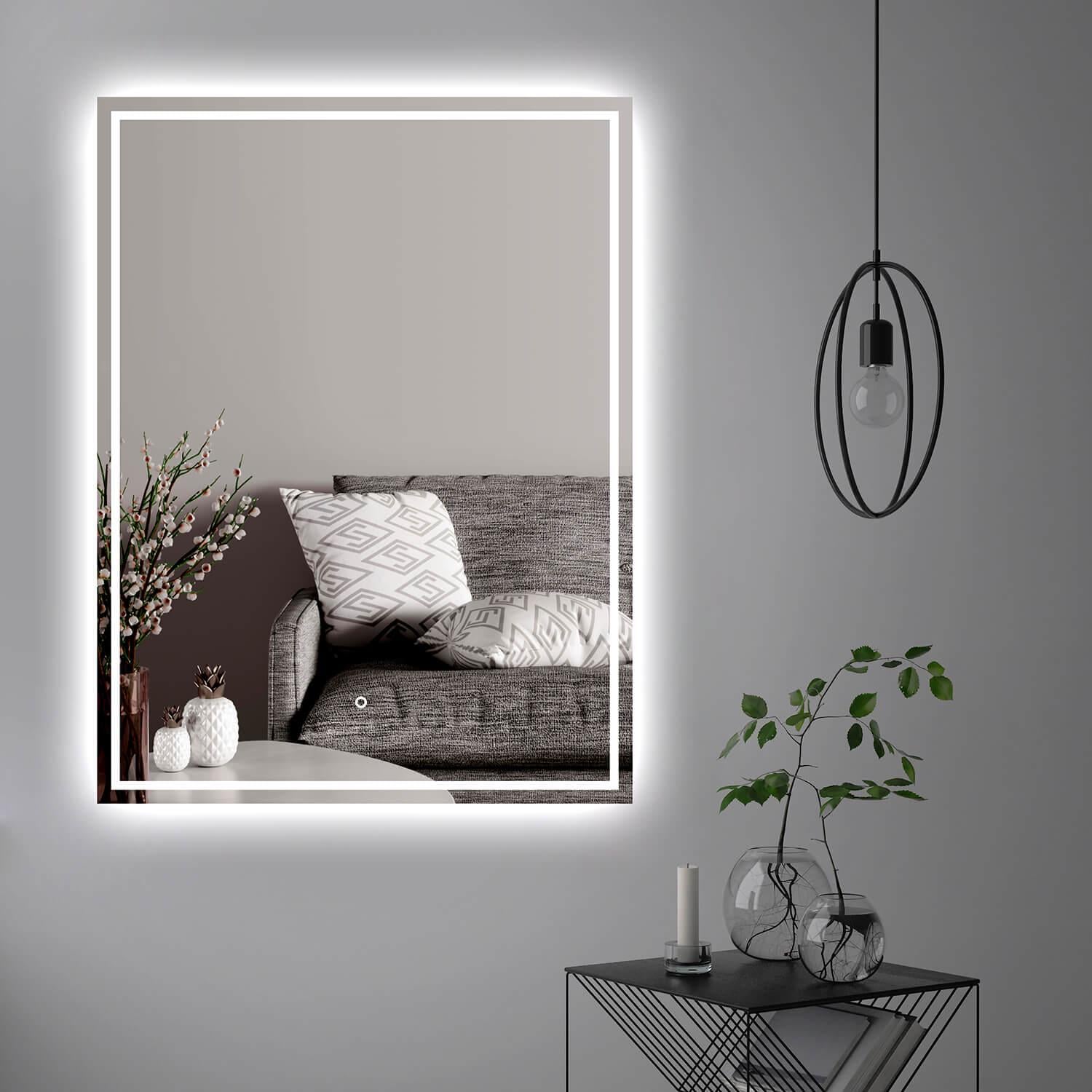 Зеркало Dim Dzerkal TALLE с LED-подсветкой и сенсорным управлением 50х70 см (10186)