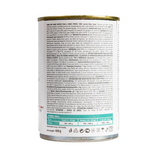 Корм влажный Brit Mono Protein Tuna & Sweet Potato для собак с тунцем и бататом 400 г - фото 4 Корм влажный Brit Mono Protein Tuna & Sweet Potato для собак с тунцем и бататом 400 г - фото 4