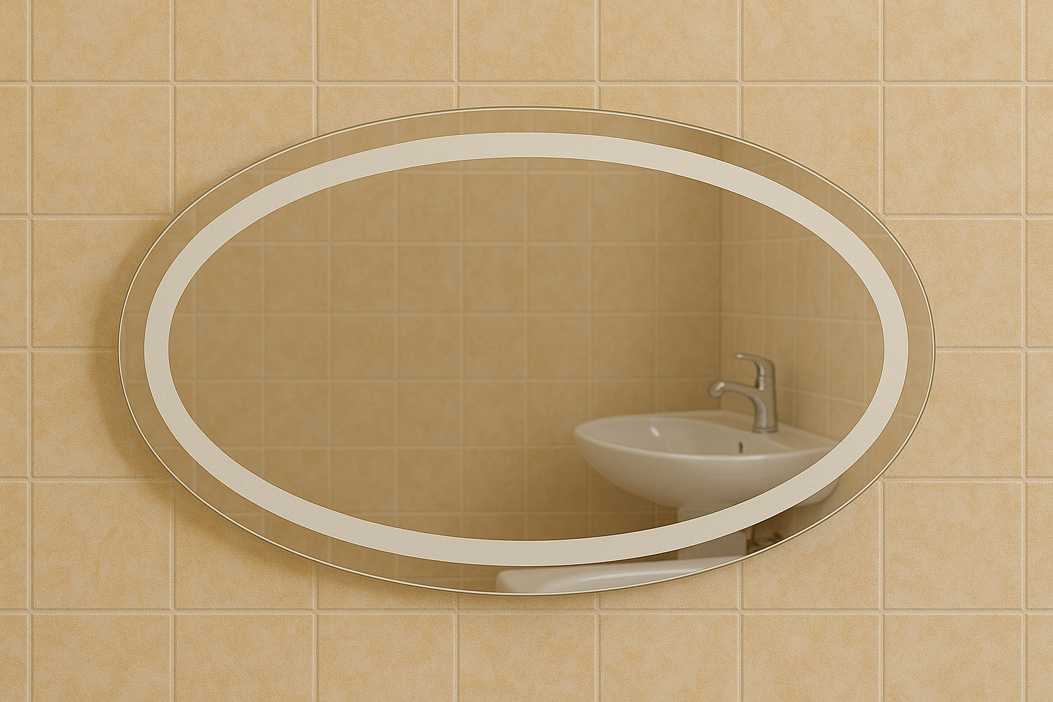 Зеркало овальное MPS-22 70х90 см без подсветки горизонтальное