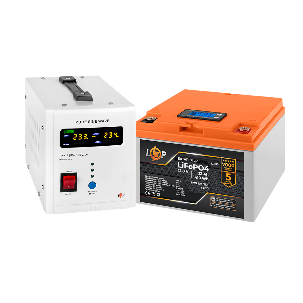 Комплект резервного питания LogicPower ИБП и литиевая LiFePO4 батарея UPS В500 АКБ LiFePO4 410W