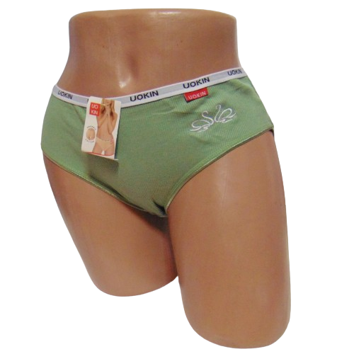 Трусы женские Uokin 3590 в рубчик 2XL Зеленый (2206221054)