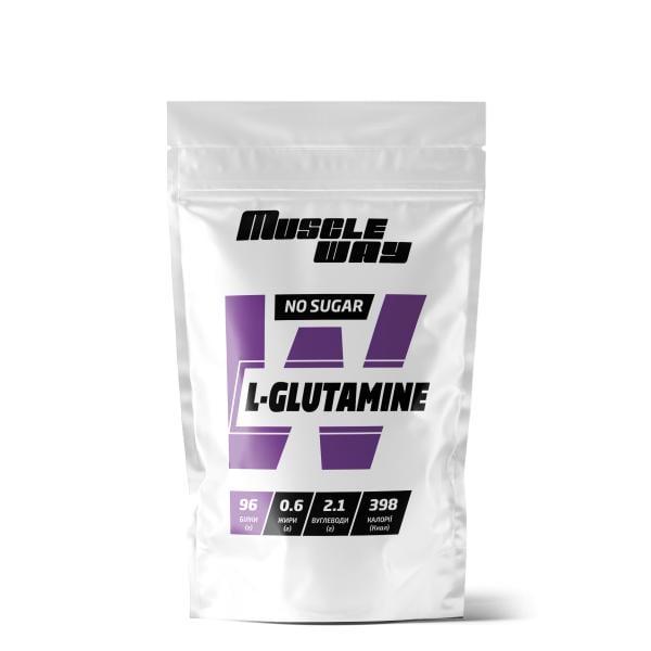 Амінокислота MuscleWay L-Glutamine Без смаку для м'язової тканини на 100 порцій 500 г (21-125-glu-mw-rs500)