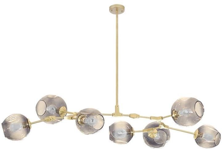 Люстра потолочная Sirius 19662-7 420W на семь плафонов под лампу Е27 с металлическим каркасом IP20 Серо-золотой (00000139949)