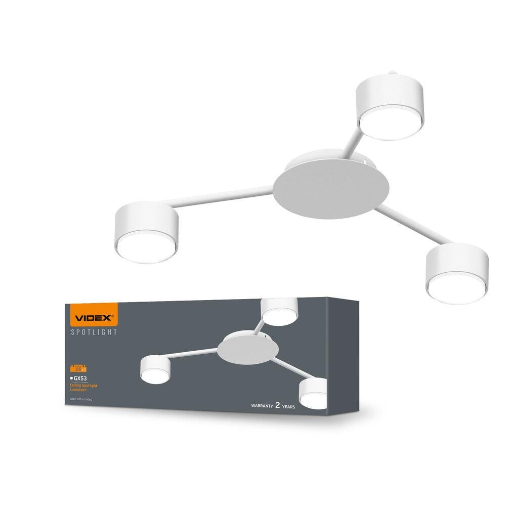 Светильник Videx под лампу накладной 3xGX53 Белый (VL-SPF20B-W)