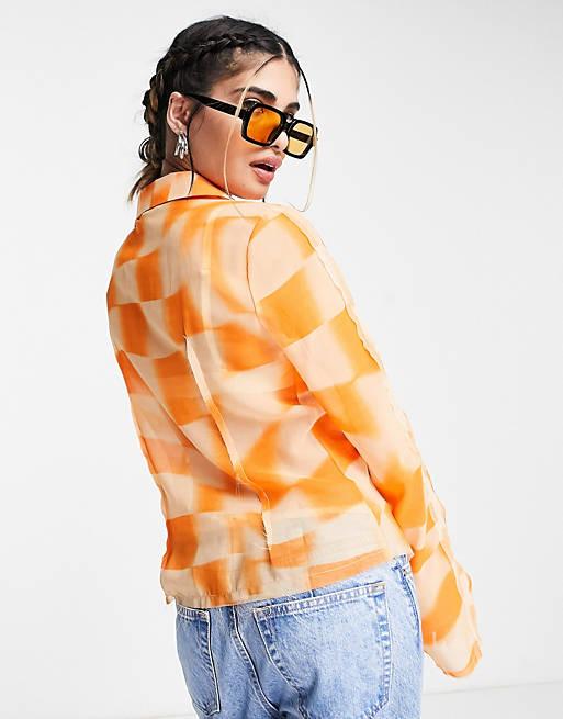 Рубашка Asos р. 38 Оранжевый (117248372) - фото 2 Рубашка Asos р. 38 Оранжевый (117248372) - фото 2