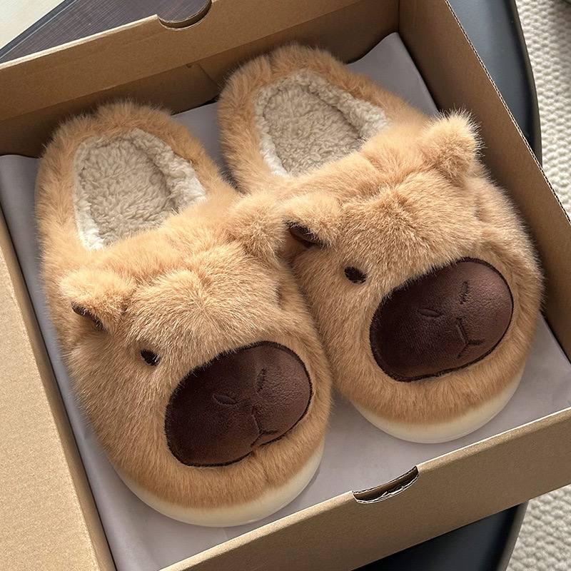 Тапочки женские домашние Capybara утепленные с закрытым носком р. 39 25 см (10423) - фото 2