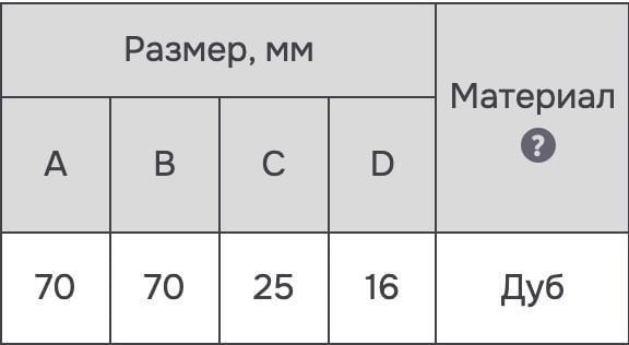 Меблева ручка Carre з дерева 70x70 мм (2105026630) - фото 5