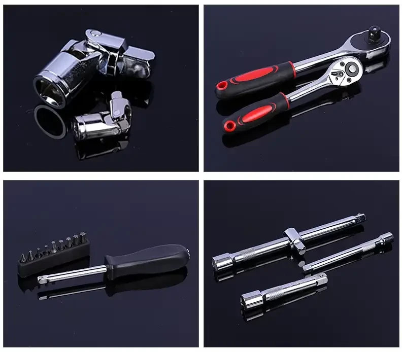 Набір інструментів на 151 предмет з тріскачкою ключами та насадками в кейсі - фото 9