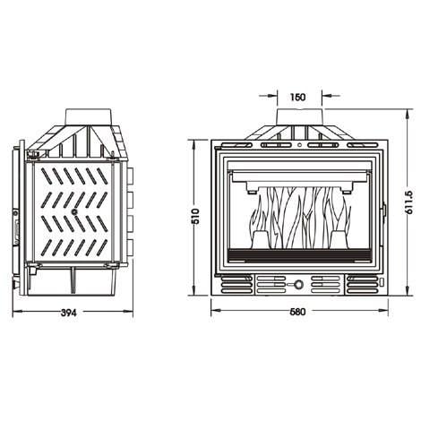 Каминная топка UNIFLAM 600 ECO с шибером 8 кВт (9273680) - фото 3