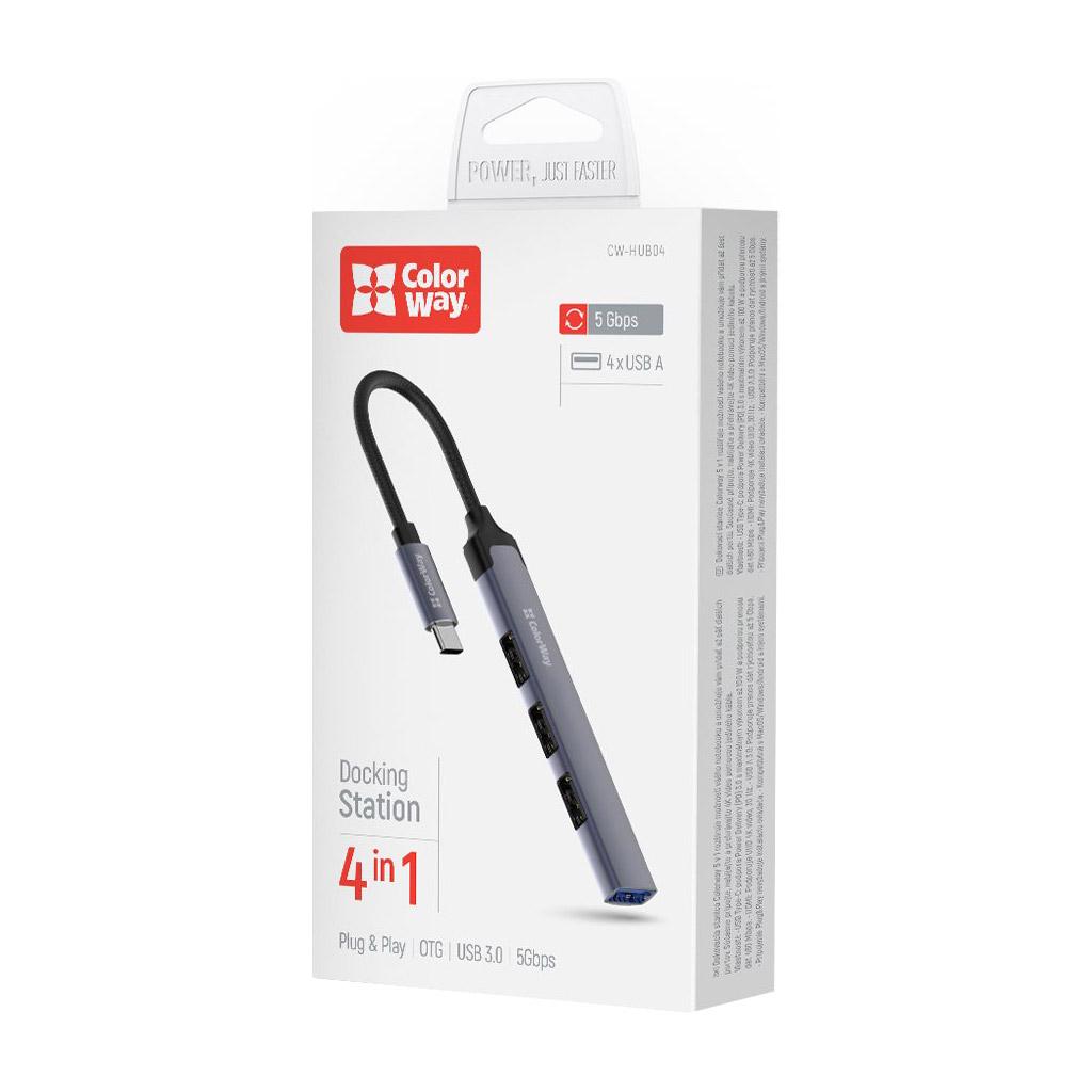Концентратор ColorWay USB-C USB2.0х3/USB3.0 4в1 (CW-HUB04) - фото 10 Концентратор ColorWay USB-C USB2.0х3/USB3.0 4в1 (CW-HUB04) - фото 10
