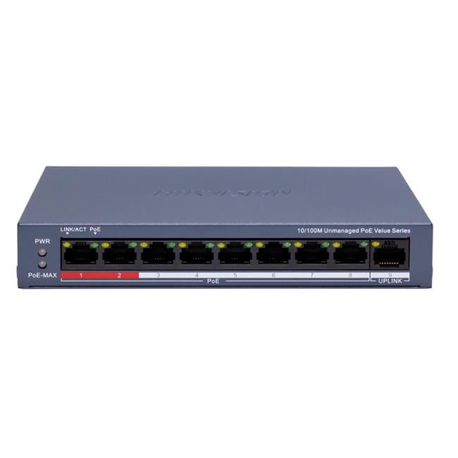 Коммутатор неуправляемый Hikvision DS-3E0109P-E/M C POE 9 портов