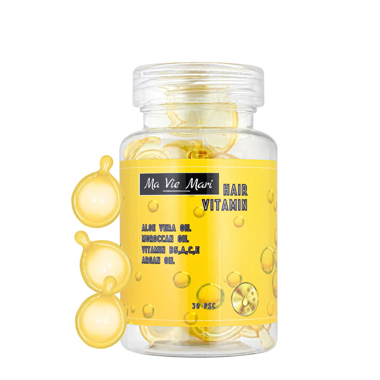 Капсули для живлення та зволоження волосся Ma Vie Mari 30 капсул Жовтий (MVM3652)
