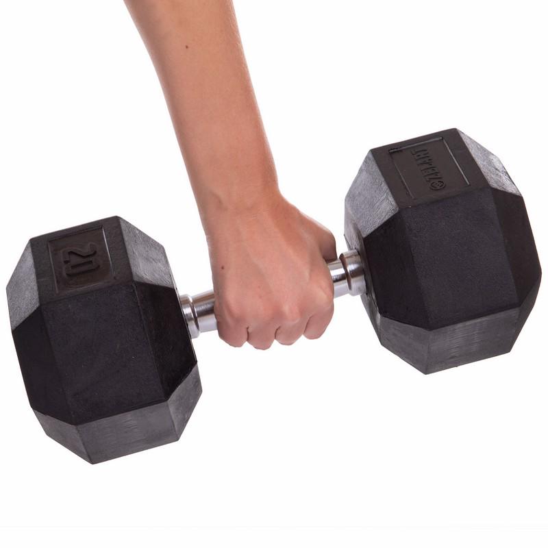 Гантель цельная Zelart TA-5159-20 шестигранная 1 шт. 20 кг (DR002840) - фото 4