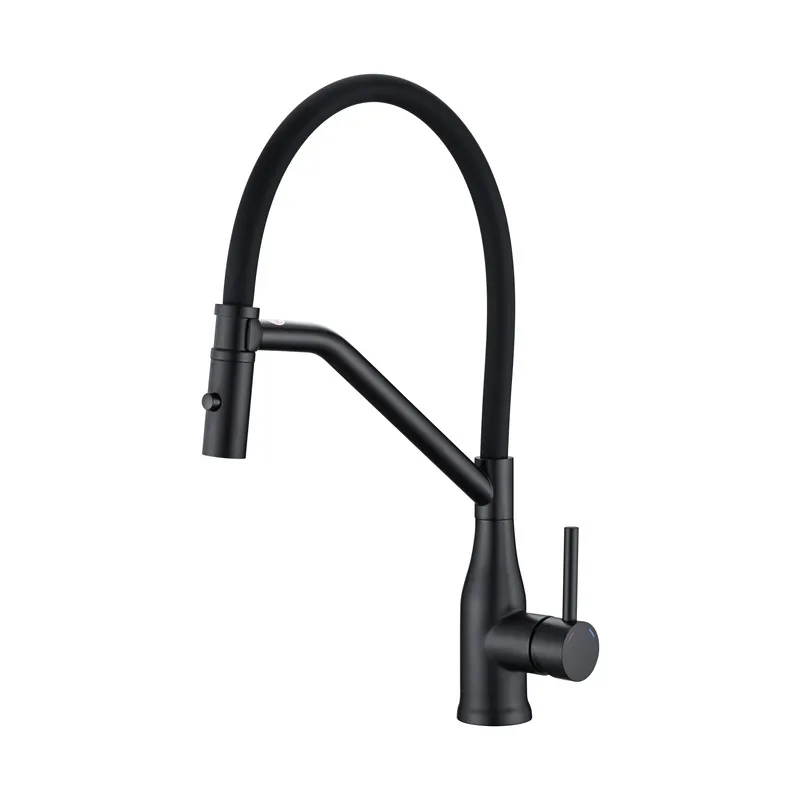 Смеситель для кухни KOER KI-70026-05 с черным силиконовым изливом (KR5210)