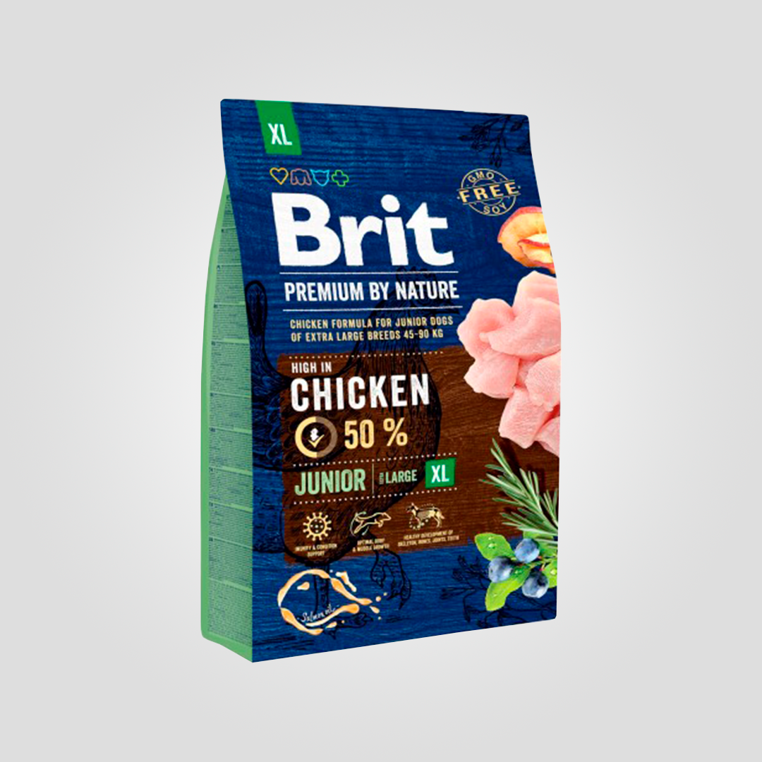 Корм сухой Brit Premium Junior для щенков и молодых собак гигантских пород XL с курицей 3 кг (20503045) - фото 1