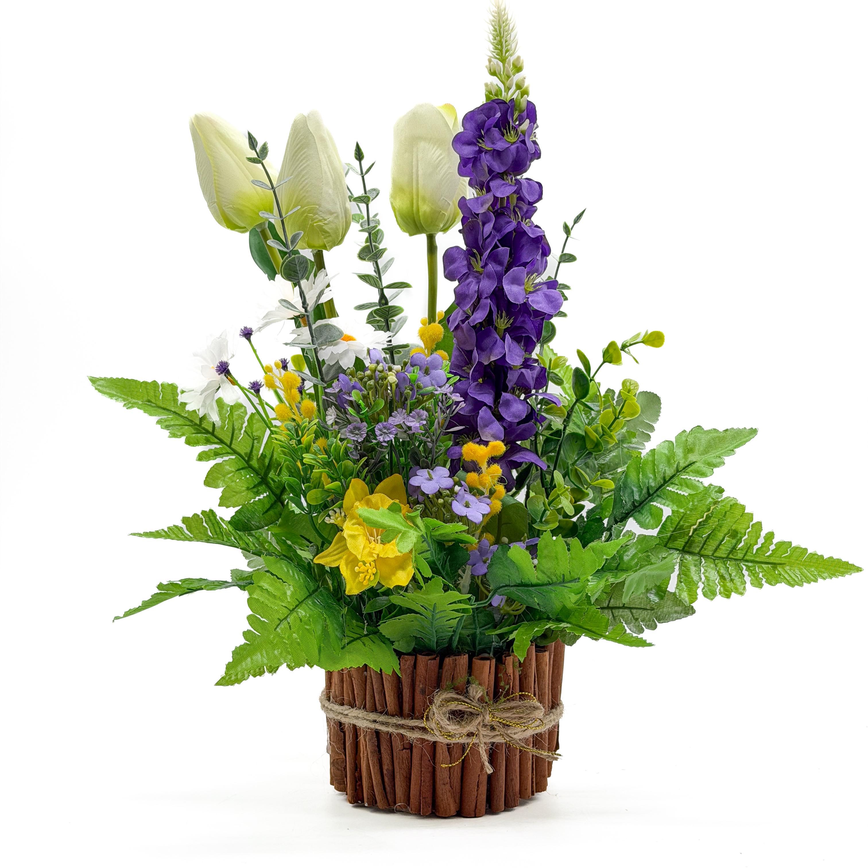 Композиція інтер'єрна GALA DECOR в кашпо з натуральної кориці 40 см