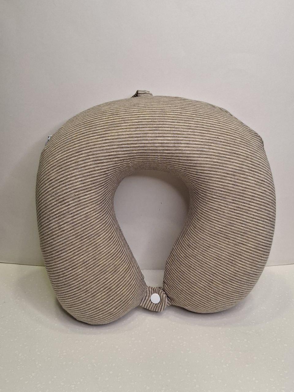 Подушка-рогалик дорожня Colorful Home з ефектом пам'яті Коричневий/Бежевий (1442)