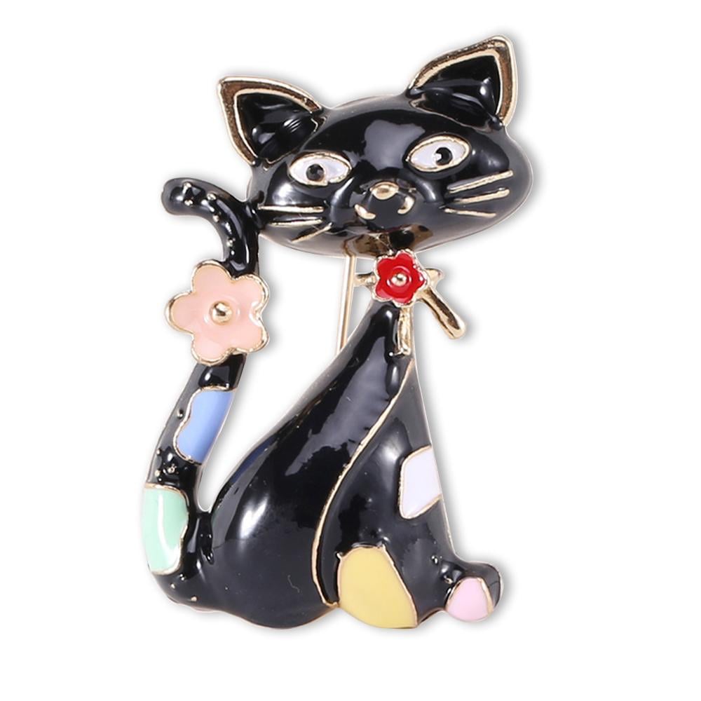Брошка Котик 27x44 мм 16 г Чорний (494693356)