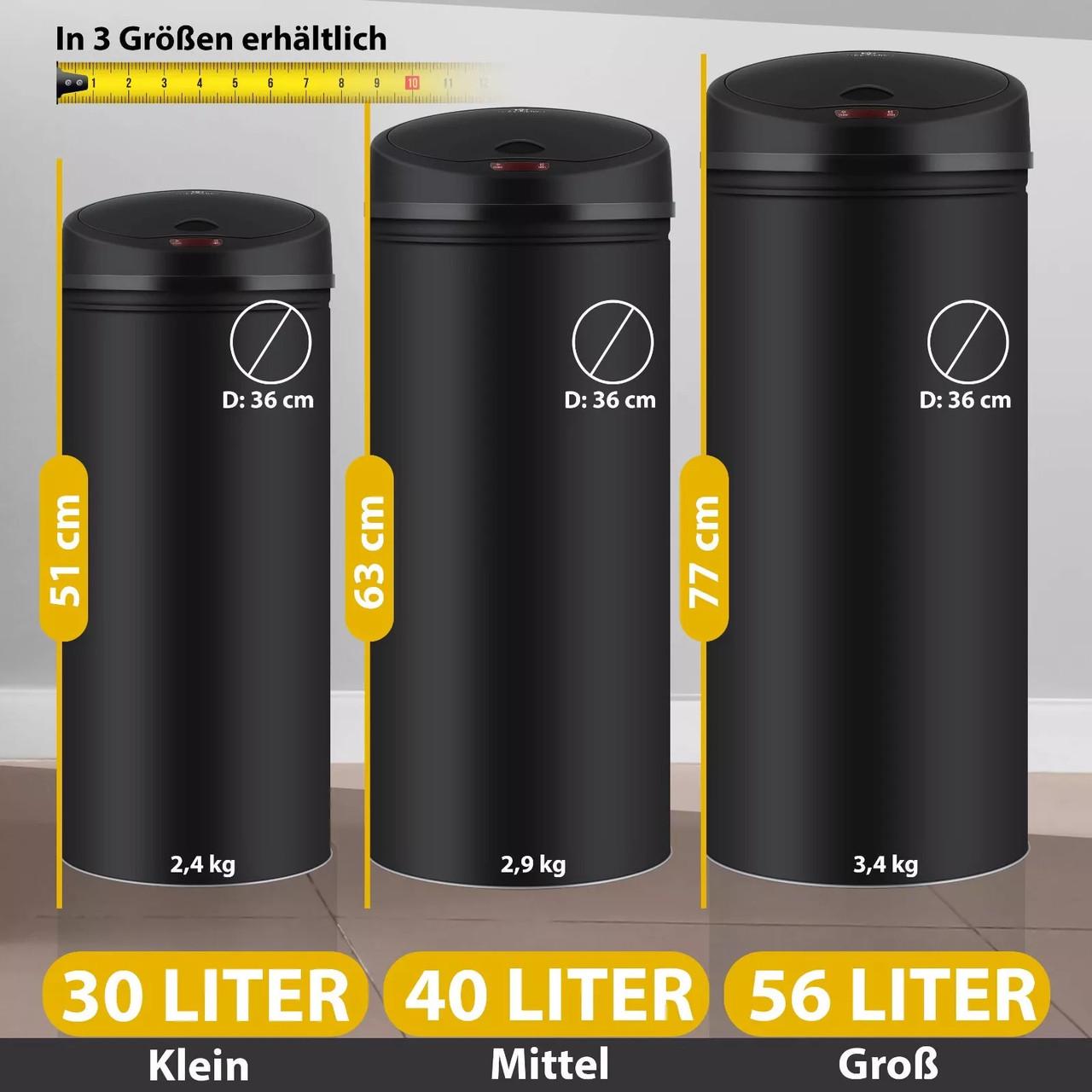 Мусорное ведро с автоматическим датчиком KESSER из нержавеющей стали 56 л Black - фото 2 Мусорное ведро с автоматическим датчиком KESSER из нержавеющей стали 56 л Black - фото 2