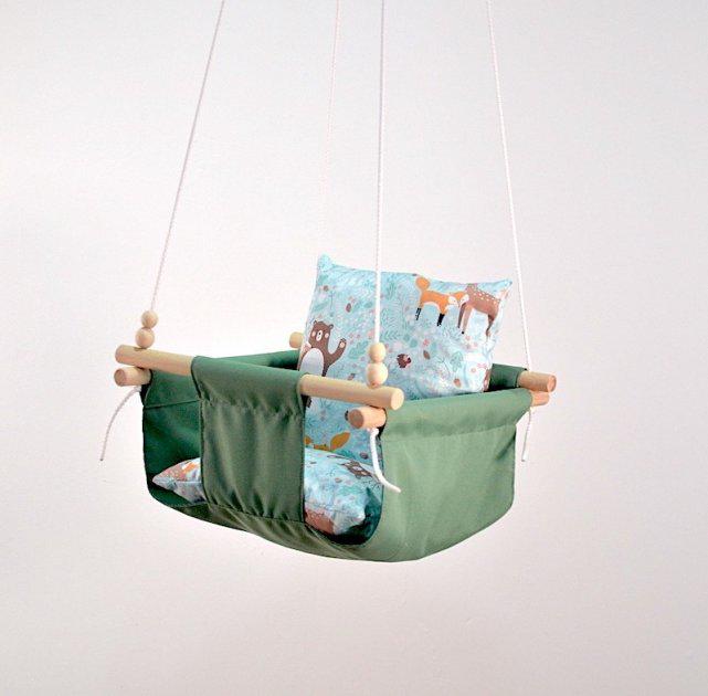 Дитяча гойдалка Infancy Звірята в лісі Оливковий (10059203) - фото 3 Дитяча гойдалка Infancy Звірята в лісі Оливковий (10059203) - фото 3