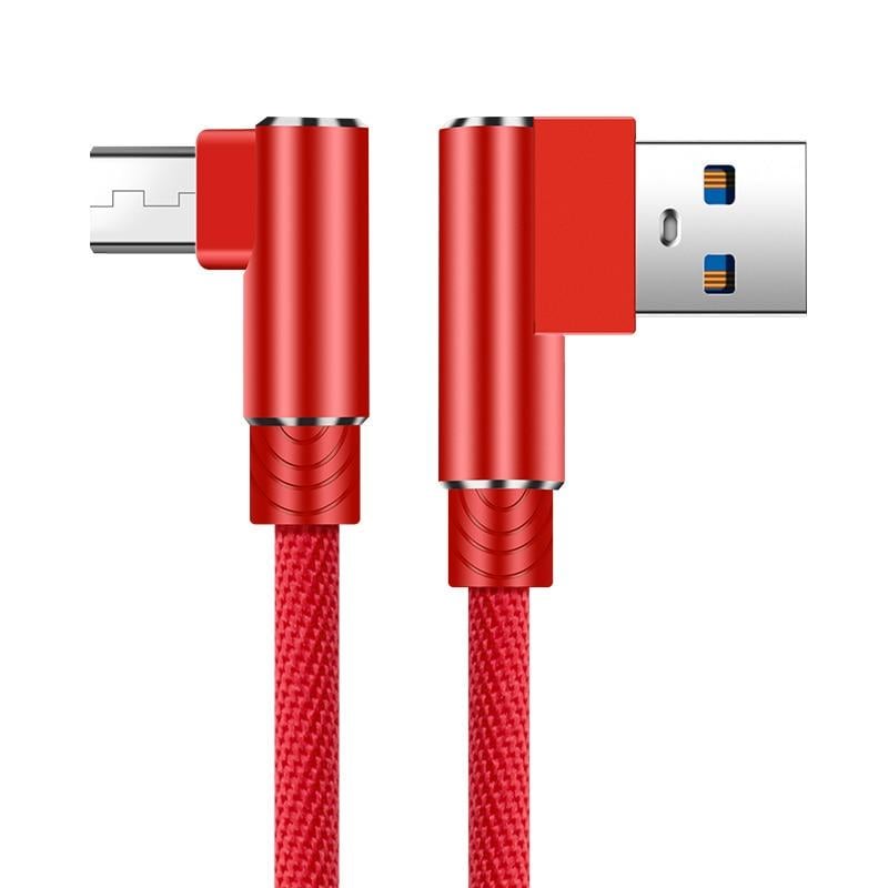 Кабель Micro USB Suntaiho з кутовими роз'ємами для зарядки 1 м Червоний - фото 2