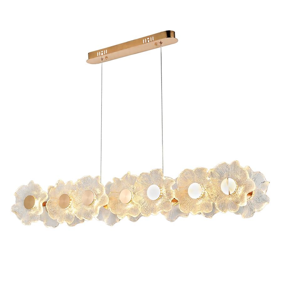 Люстра декоративна Levistella з квіточками 14 LED 110 см 22W Золотий (LVS5767)