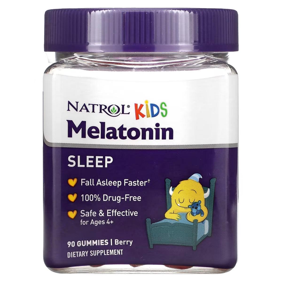 Мелатонін Natrol Melatonin Ages 4+ смак ягід для дітей від 4 років 1 мг 90 жувальних цукерок